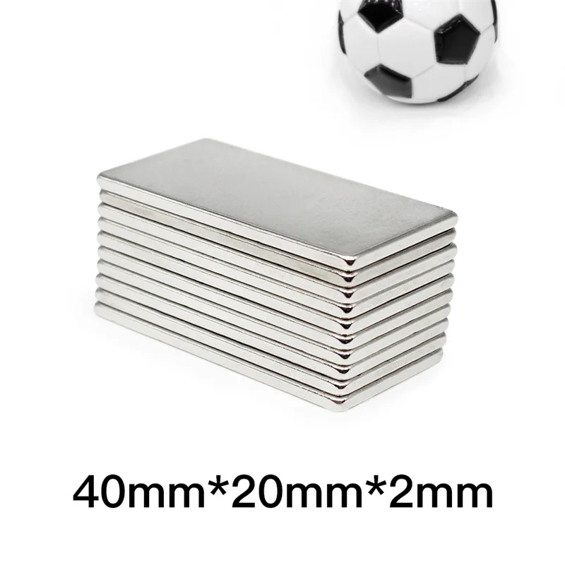 2~50PCS 40x20x2mm Block Strong Powerful Magnets 40mm x 20mm x 2mm Long Rectangular Permanent Neodymium Magnet Sheet 40*20*2 mm