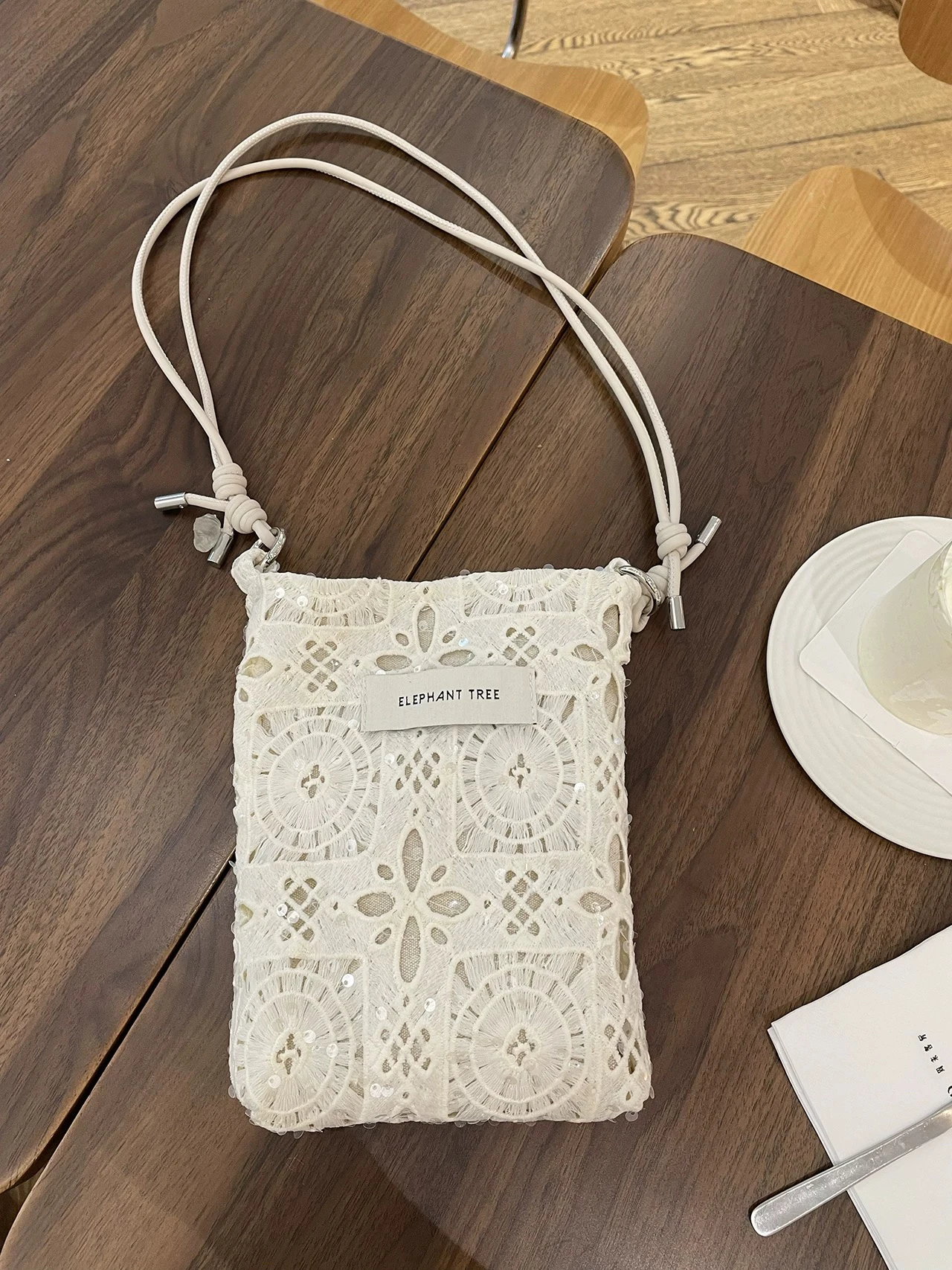 

French Style Sequins Lace Fashionable Girls' Adjustable Shoulder Strap Mobile Phone Bag Mini Summer Versatile Bags