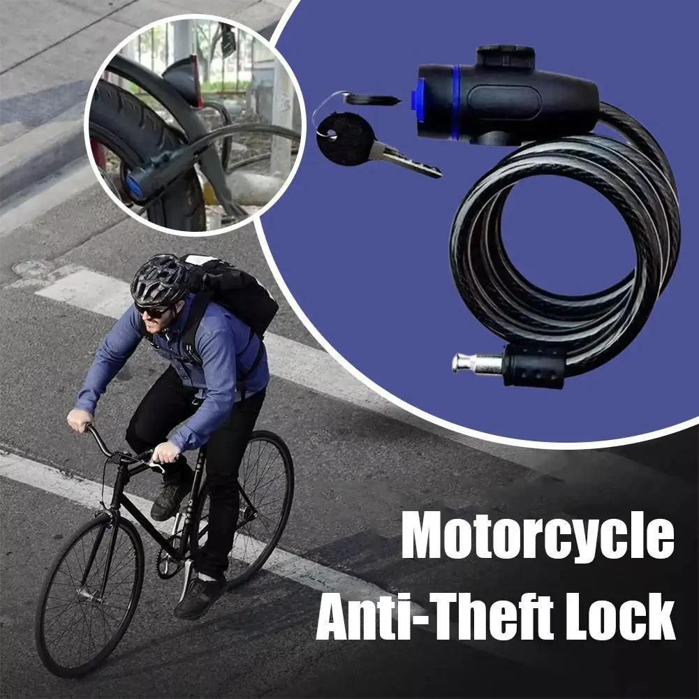 Heavy Duty Motorcycle Chain Lock Metal Anti Theft Bike Lock With 2 Keys For Maximum Security And Reinforcement Of Bicycle