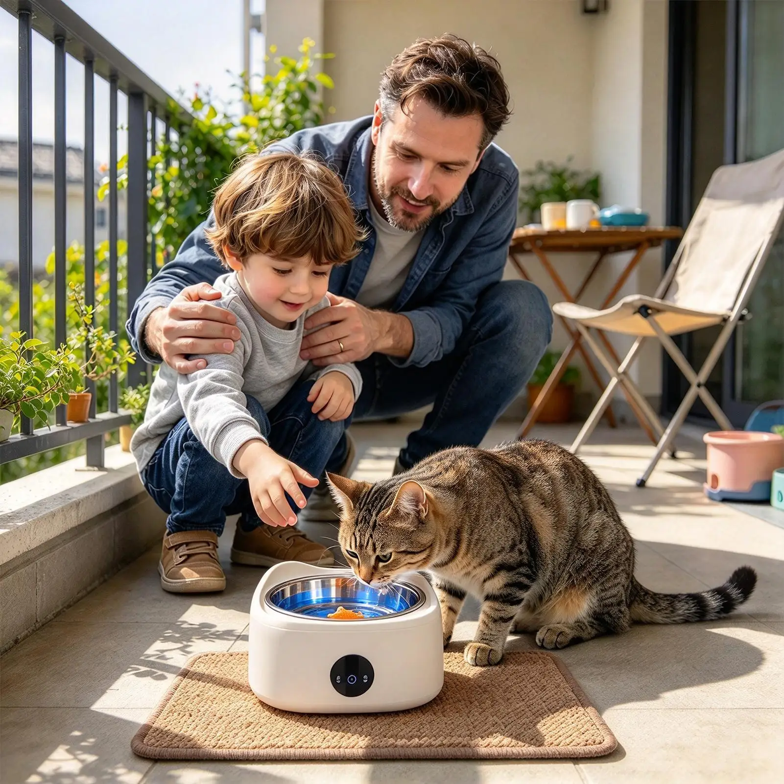 Heated Dog Bowl 3-Temp Motion-Activated Non-Slip Large Capacity Feeder Dishwasher-Safe Cat Water Dispenser For Kitten Small