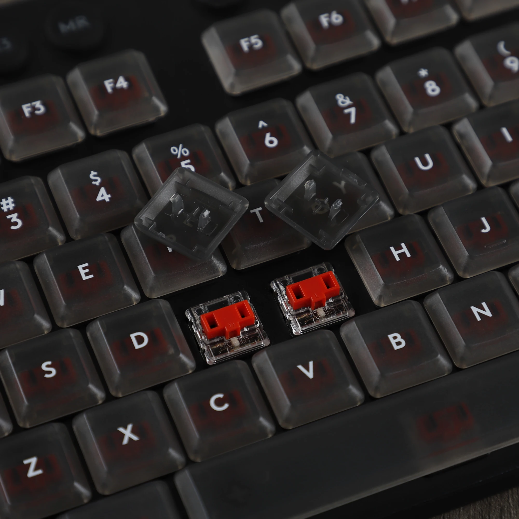 YMDK Black Transparent PC Material Backlit Keycap DIY Compatible for Logitech G813 G815 G913 G915 G913 tkl G915 tkl Keyboard