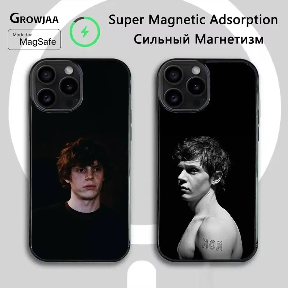 

Чехол для телефона E-Evan Peters для iPhone 16e, 16,15,14,13,12,11, Plus, Pro, Max, Mini Magsafe с магнитной беспроводной зарядкой