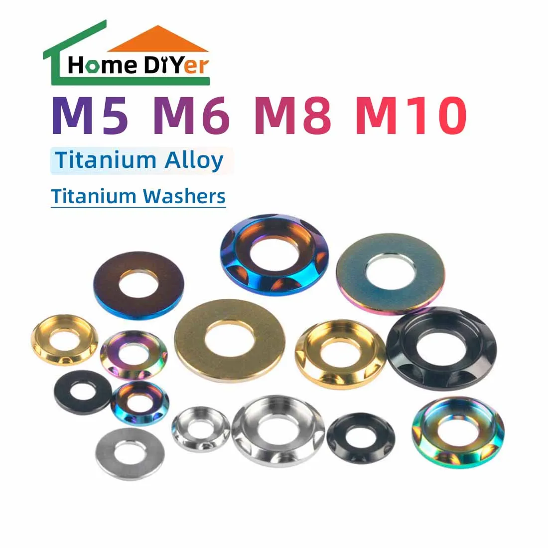 

Titanium Ti Spacer M5 M6 M8 M10 Step Gasket Gasket for Bike Motorcycle Car Decorative Washers