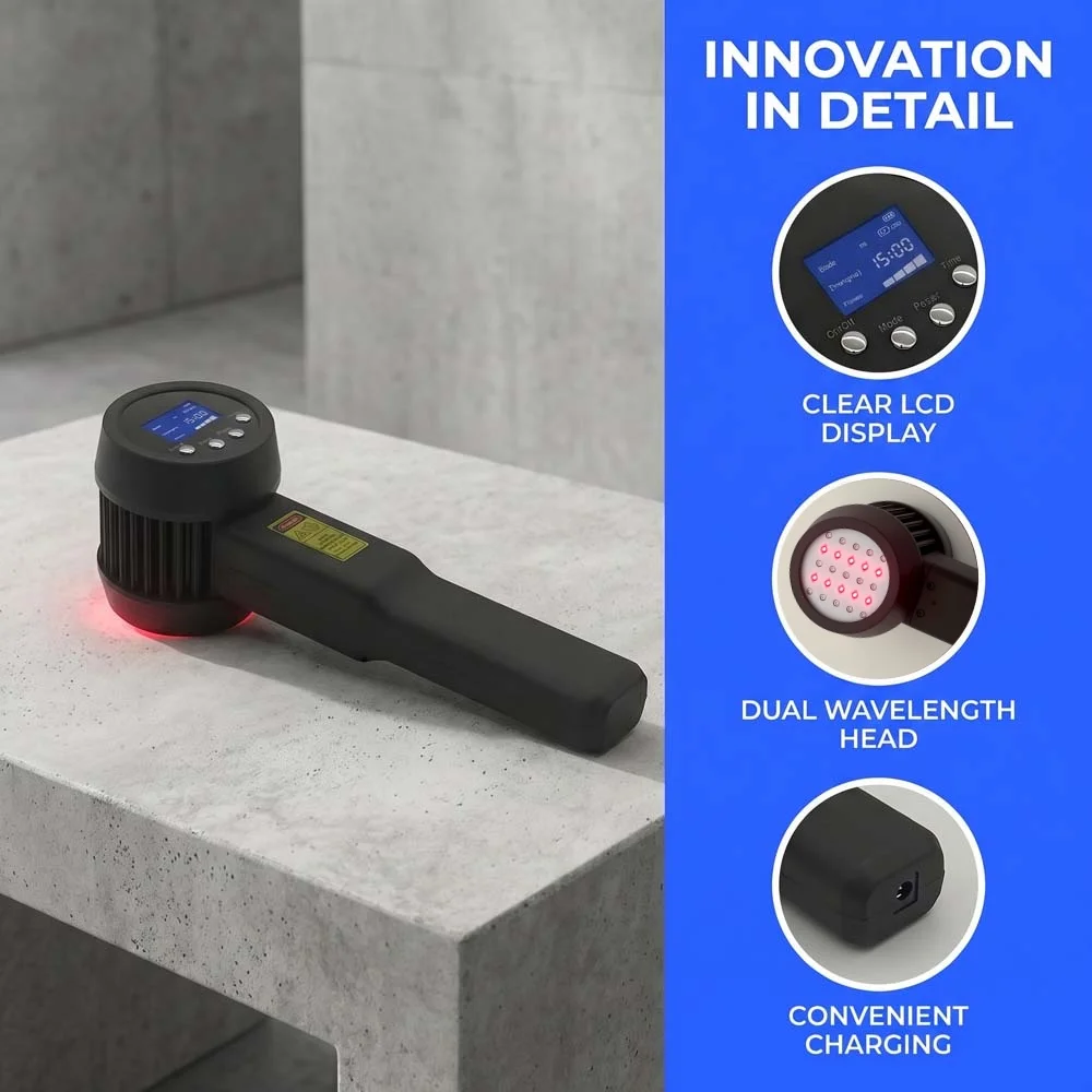 Toponechoice Cold Laser Therapy Device 3000mW Dual Wavelength 20400mAh Use While Charging with for Home Clinic Pain Relief