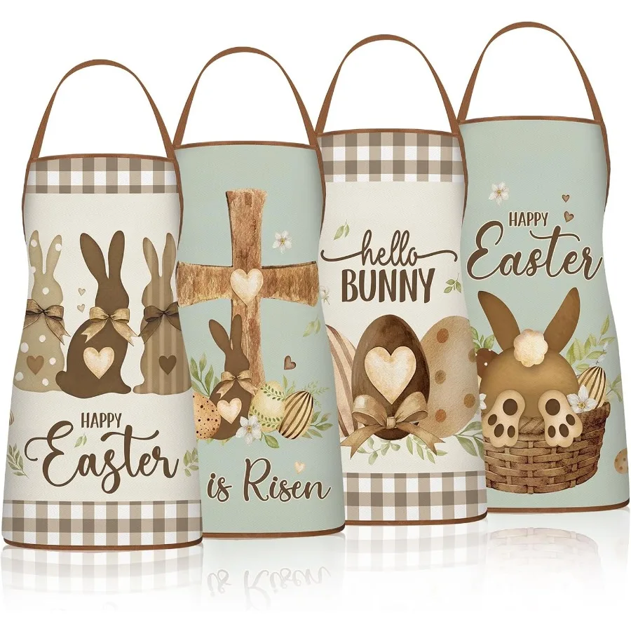 

4 Pack 23x30 Ih Easter By Eggs Aprons Buffalo Plaid Aprons Vintage Chef Bib Adjustable Washable Kitchen Aprons Classic Style