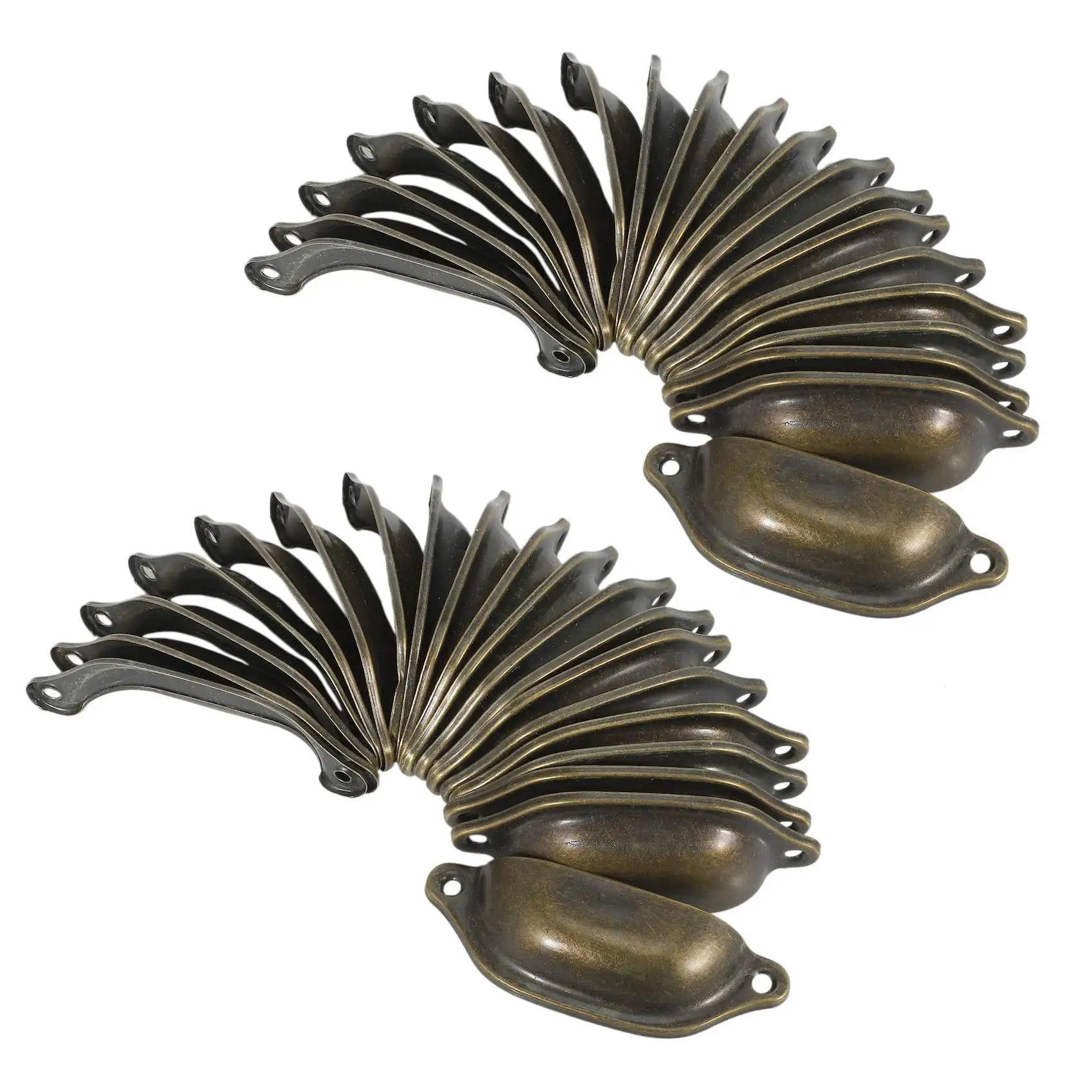 40 قطعة خمر درج باب خزانة الحديد قذيفة كأس مقبض خزانة مقبض 9.7 سنتيمتر x 3.5 سنتيمتر-ABXK #3