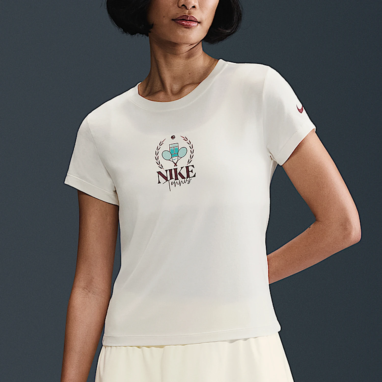 

Nike genuine 2025 Slam women's sports slim fit tennis breathable short sleeved HJ3817-110