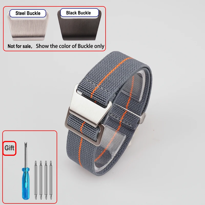 60er Jahre Französische Truppen Fallschirmtasche Elastisches Uhrenarmband 18 20mm 22mm Nylon-Uhrenarmbänder Herren-Universal-Armband aus ballistischem Stoff