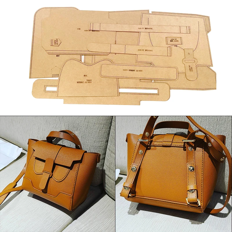 DIY Women Backpack Leather Craft Template stencil Handmade Sewing Kraft Paper Sewing Pattern 30x13x24cm