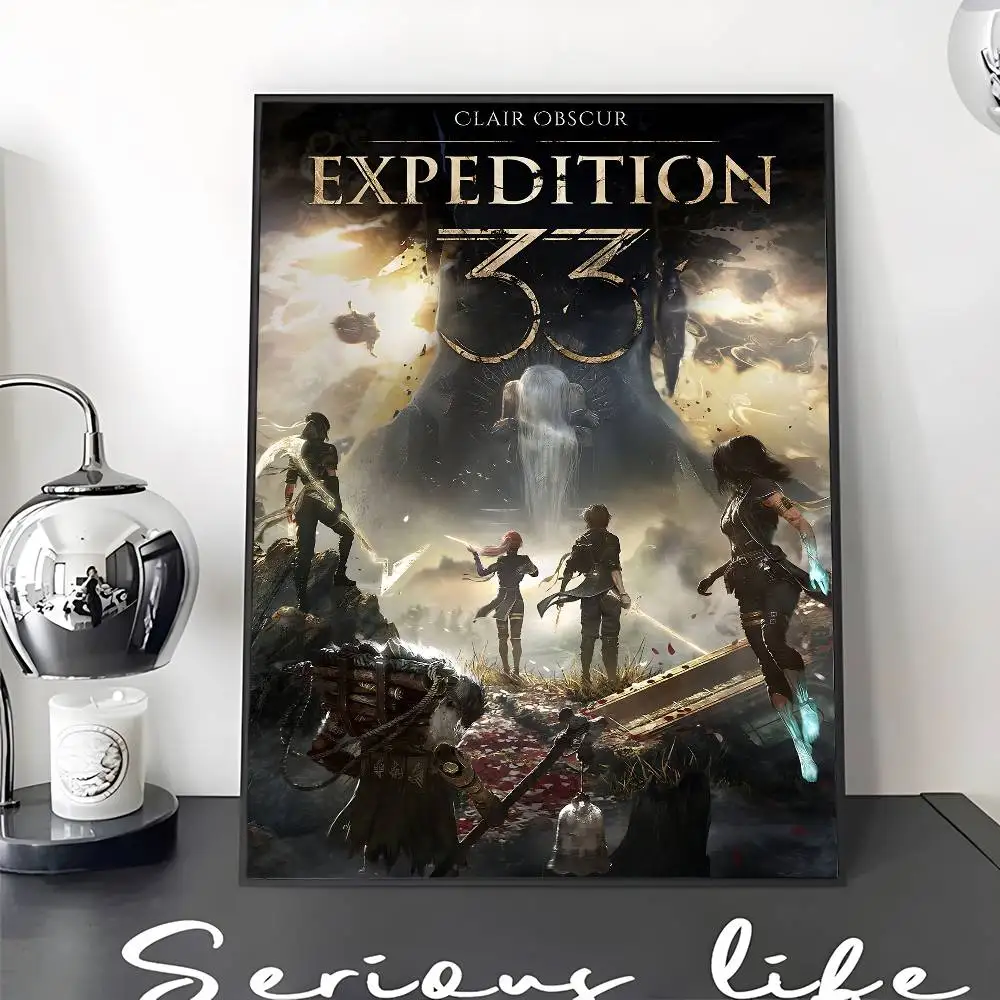 Game Clair O-Obscur E-Expedition 33 Classic Vintage Posters Vintage Room Home Bar Cafe Decor Nordic Home Decor