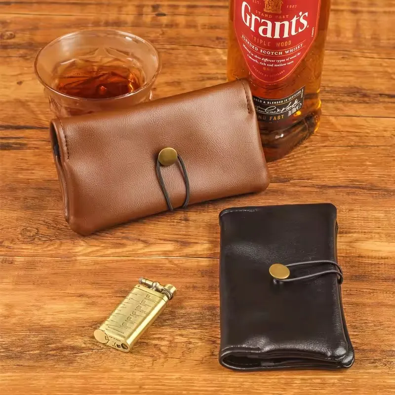 

PU Leather Hand Roll Lighter Pouch Fashioned Tobacco Pipe Bag Portable Cigarette Rolling Storage Bag