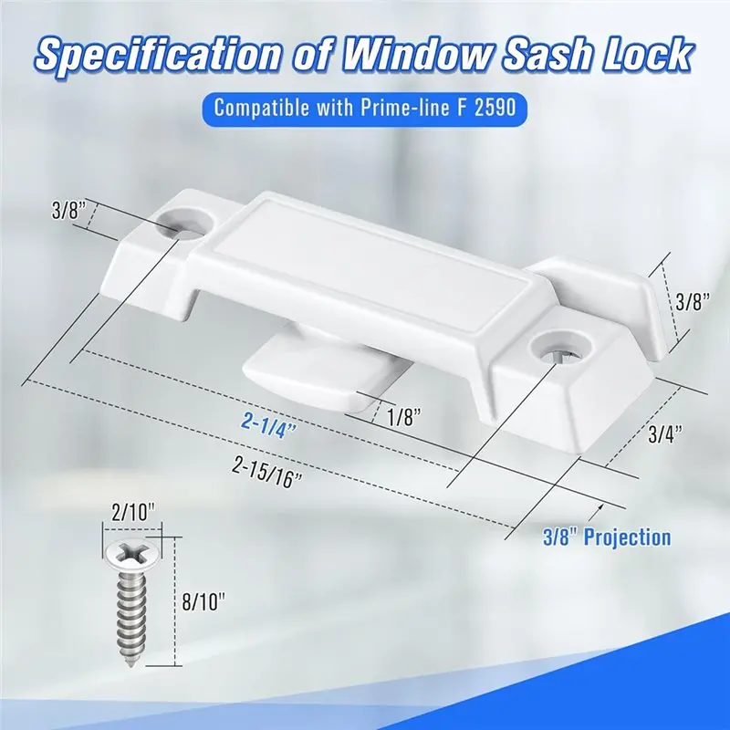 【ALMOST GONE!  】Replacement Sash Lock For Vertical& Horizontal Sliding Windows For Prime-Line F 2590, Broken Sash Locks