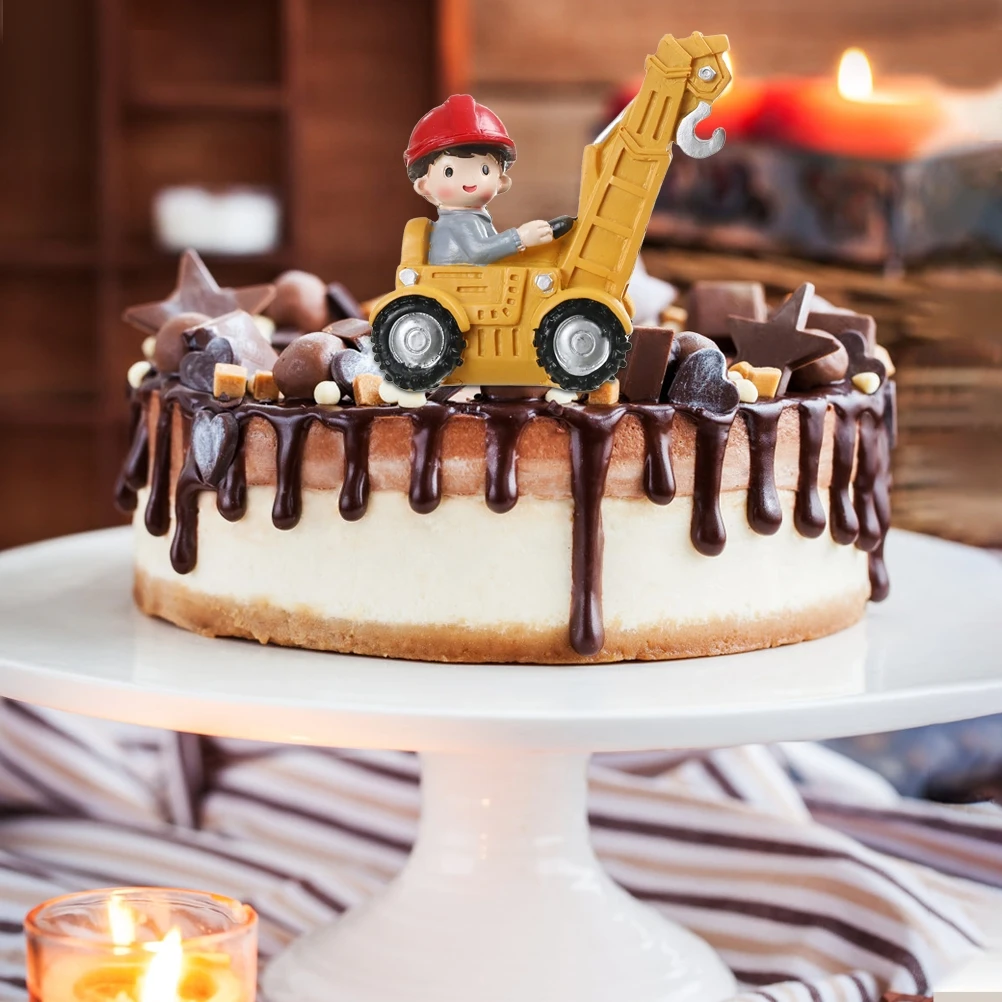 

Car Accessories Ornament Engineering Vehicle Resin Construction Cake Decorations Child