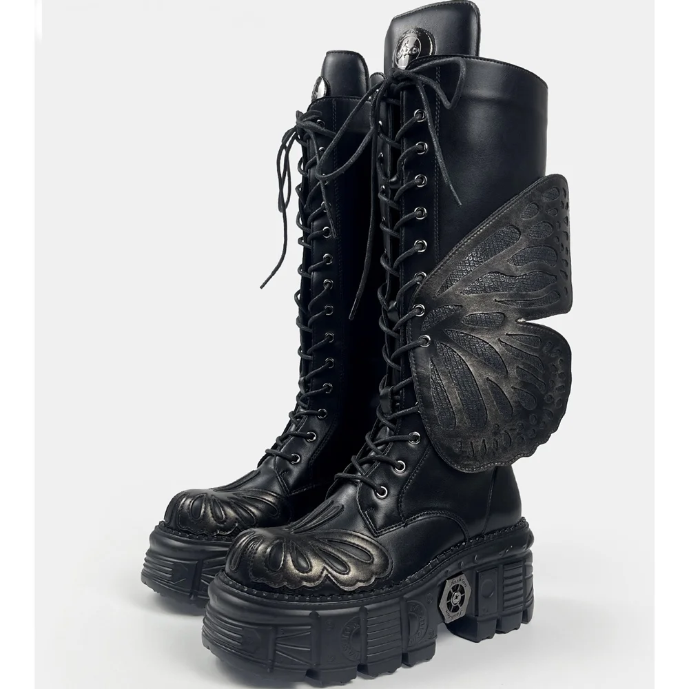 

Ботильоны на платформе с украшением в виде крыльев бабочки, пикантные матовые кожаные ботильоны с круглым носком и перекрестным ремешком, новые модные женские современные ботинки