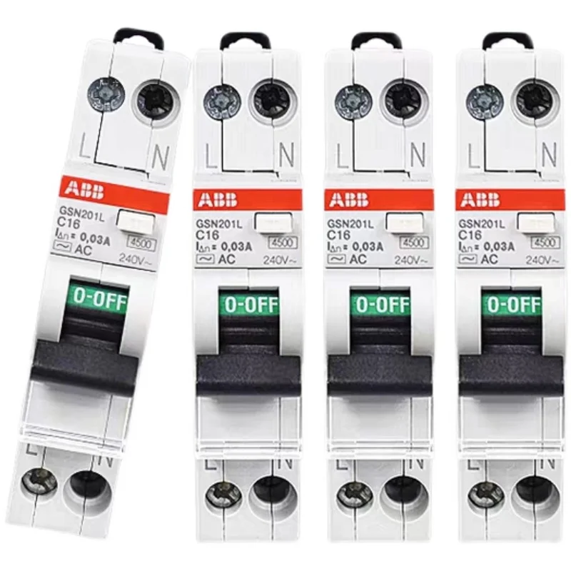 

Оригинальный автоматический выключатель защиты от остаточного тока ABB GSN201L 1P + N 6A 10A 16A 20A 25A тип C AC электронный