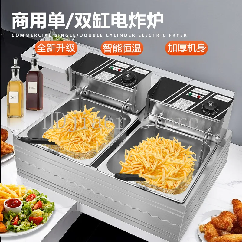 

Commercial electric fryer with universal plugs for Europe and America, a master at frying both fries and chicken