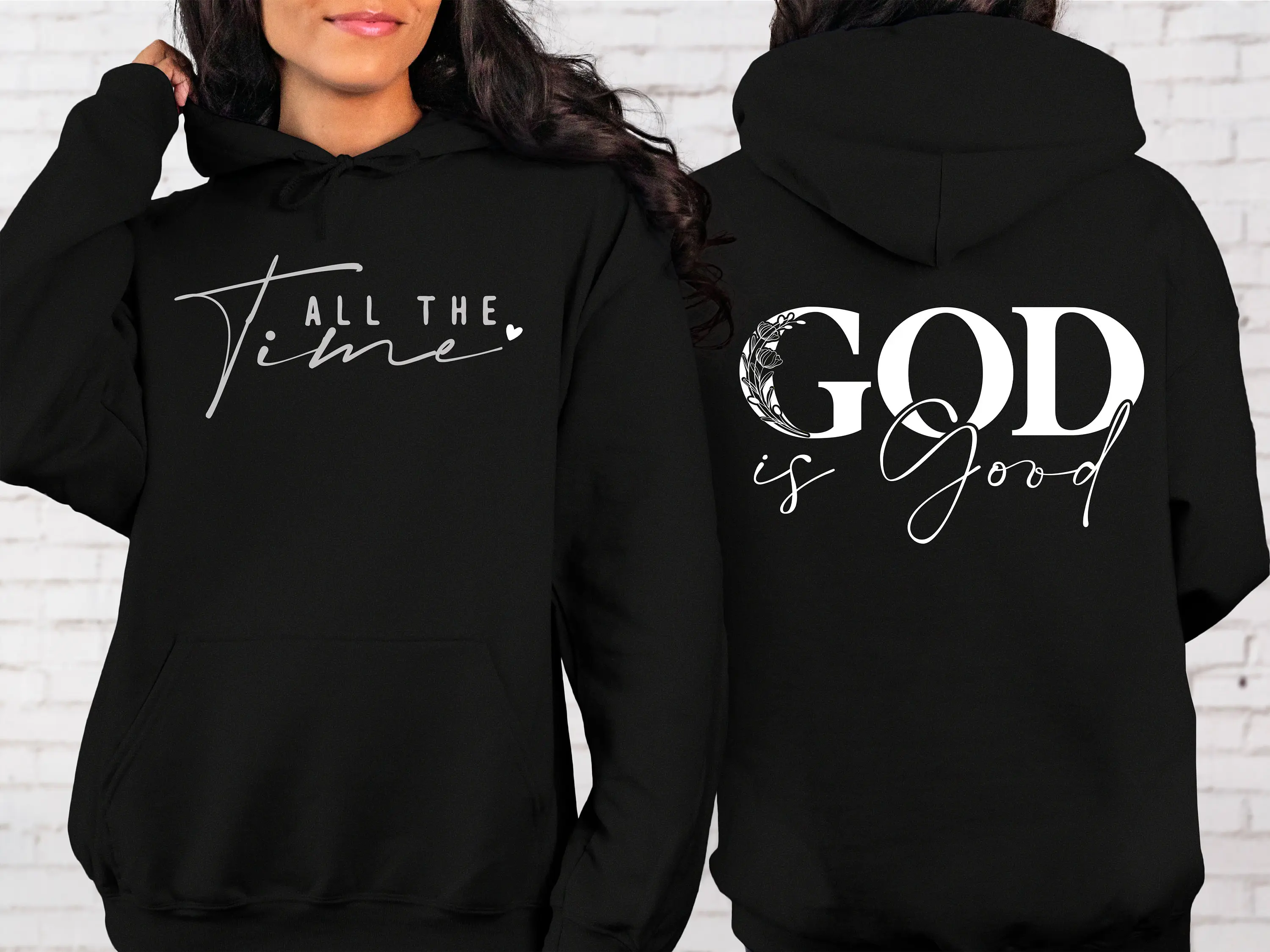 

God Is Good All The Time Hoodie for Women Long Sleeve Sweatshirt Pullover Unisex Fashion Autumn and Winter Clothing Y2k Tops