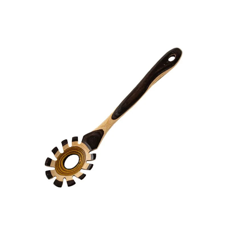 Juego de utensilios de cocina: espátula de madera para saltear, cuchara para pasta, cuchara para arroz