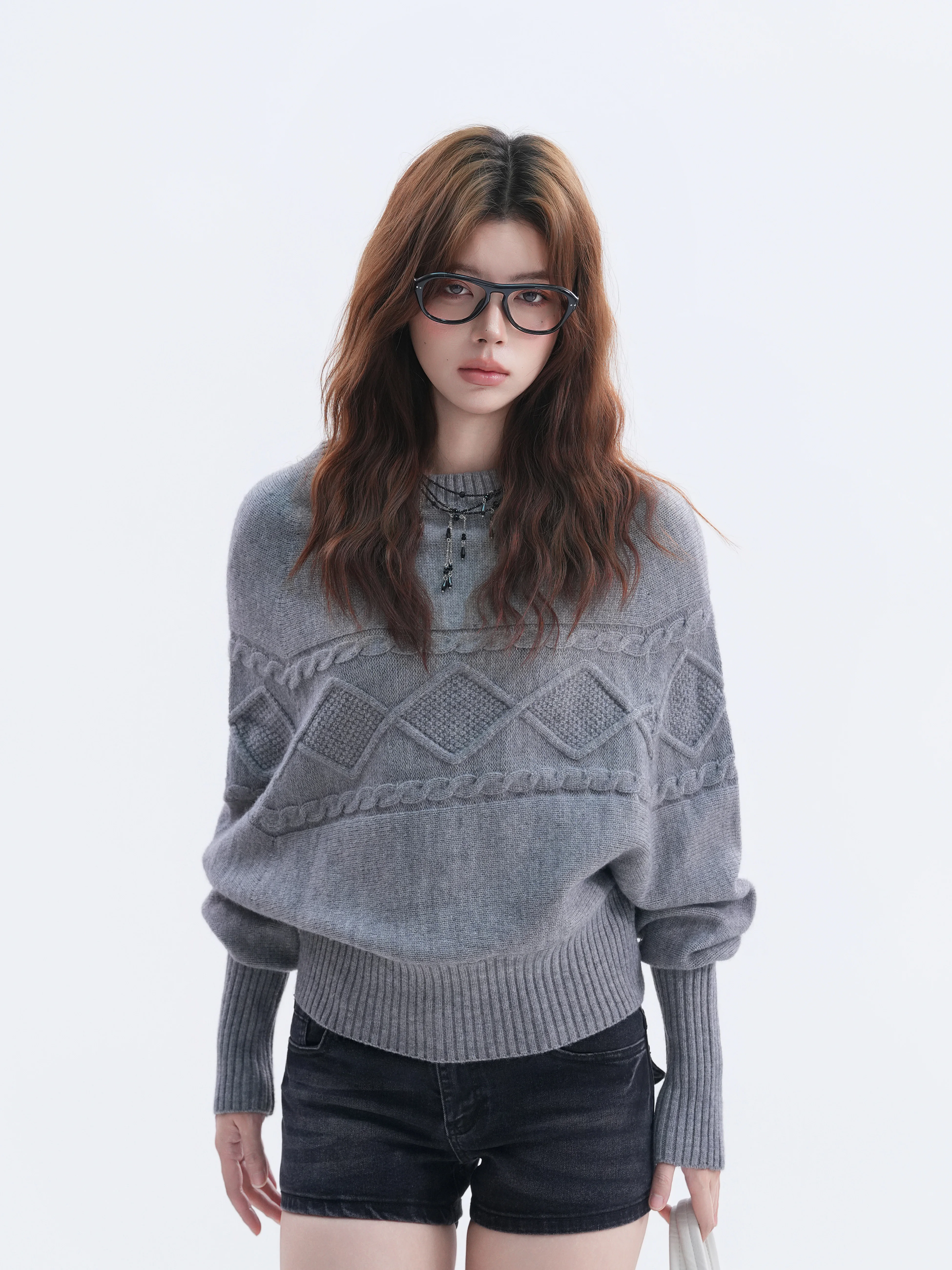 High Collar Batwing Sleeve Knitted Sweater Women's Loose Short Style Autumn Winter Fashion Warm Soft Acrylic Polyester Nylon ...