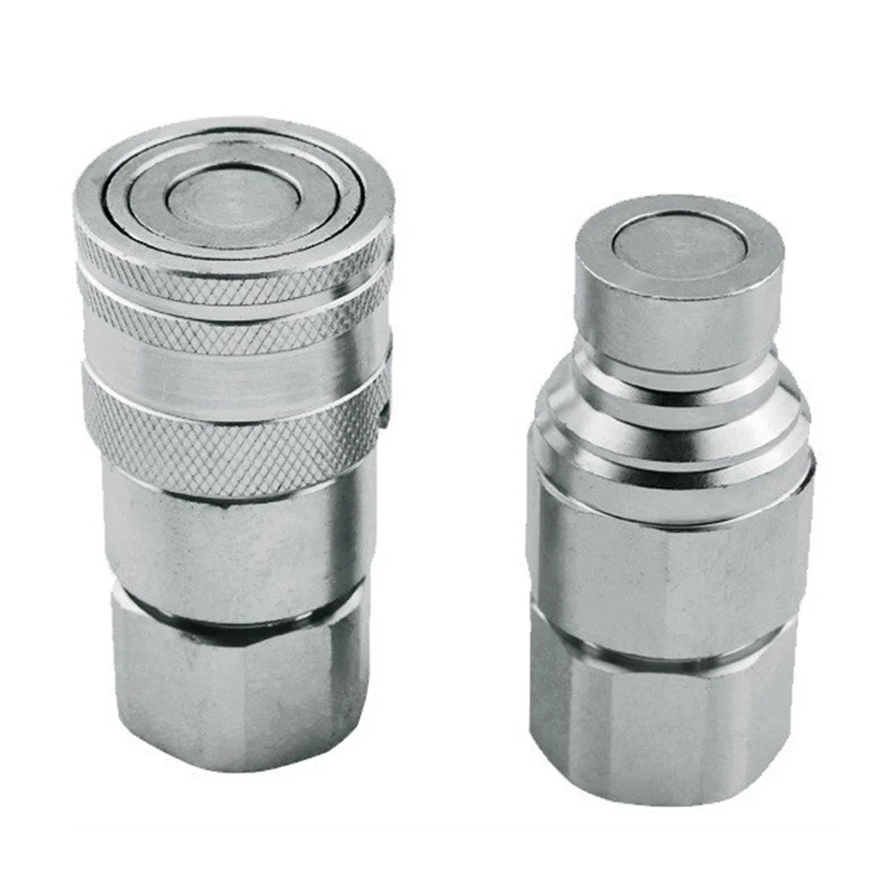 Quick Coupling Hydraulic Connector Set Designed for Mobile and Agricultural Equipment Compatible with Multiple NPT Sizes