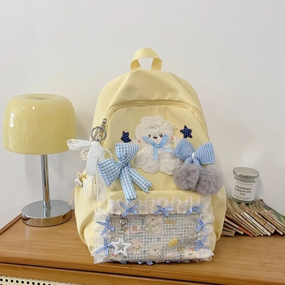 New Bow Lace Backpack Lolita-style Adjustable Straps Backpack School Bag Daily Outings