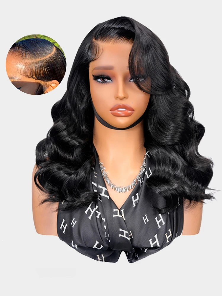 

13x4 HD Lace Front Wigs Human Hair 42 Inch Natural Black Body Wave Human Hair Wig 250 Density 12A Glueless Wigs Lace Front Wigs