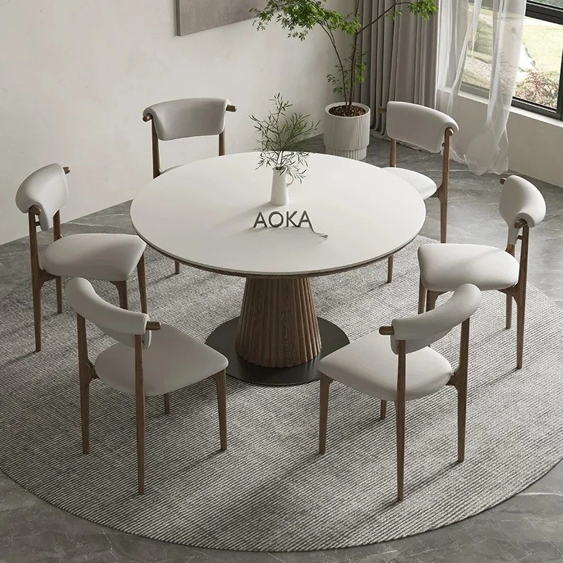 

lxNordic solid wood round dining table dining table modern simple retro designer talks casual round table