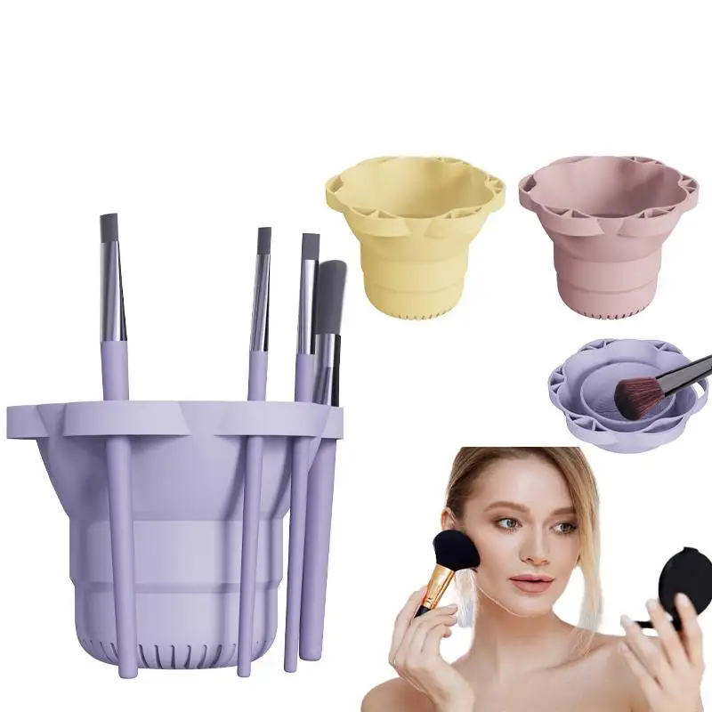 Pennello per trucco Pulizia Ciotola per asciugatura Spugna per uova di bellezza Soffio per polvere Pulizia Ciotola per asciugatura Supporto per detergente per cosmetici in silicone
