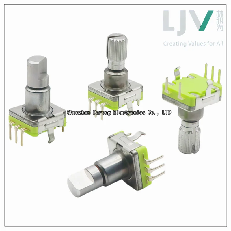 Original LJV 15-pulse 30-position EC11 encoder with volume/audio panel operation switch. Handle length 15MM.