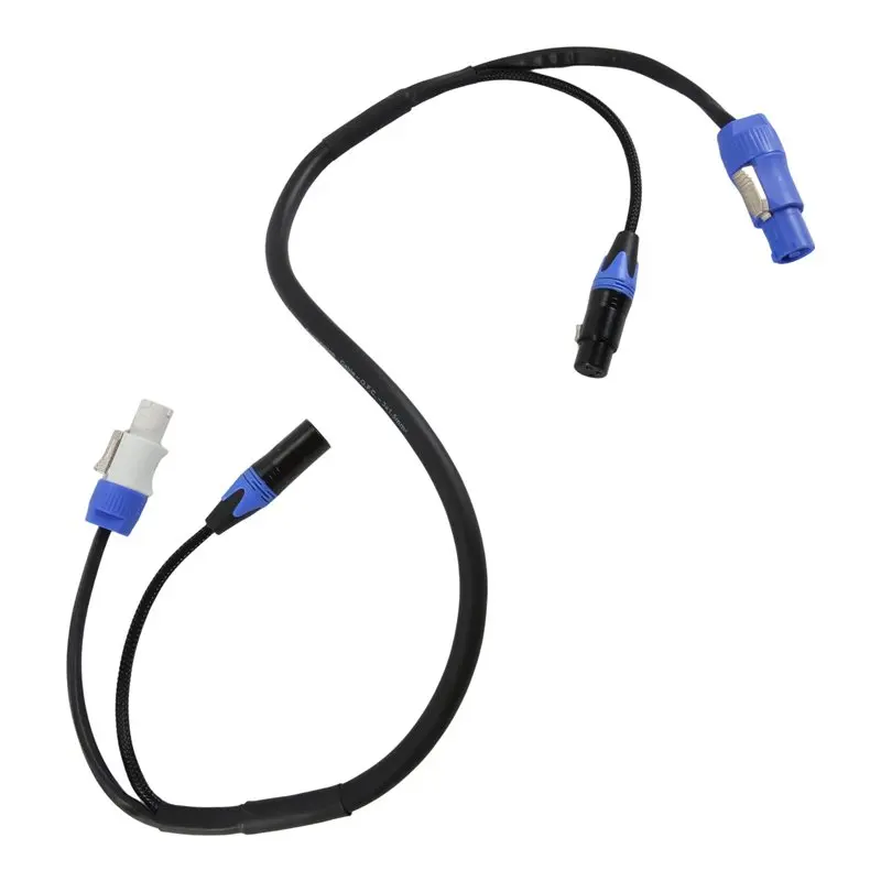 A98T 6X High Quality Powercon 3-Pin XLR Combo Cable 1M DMX512 Power Con Cable For Stage Lighting Led Screen