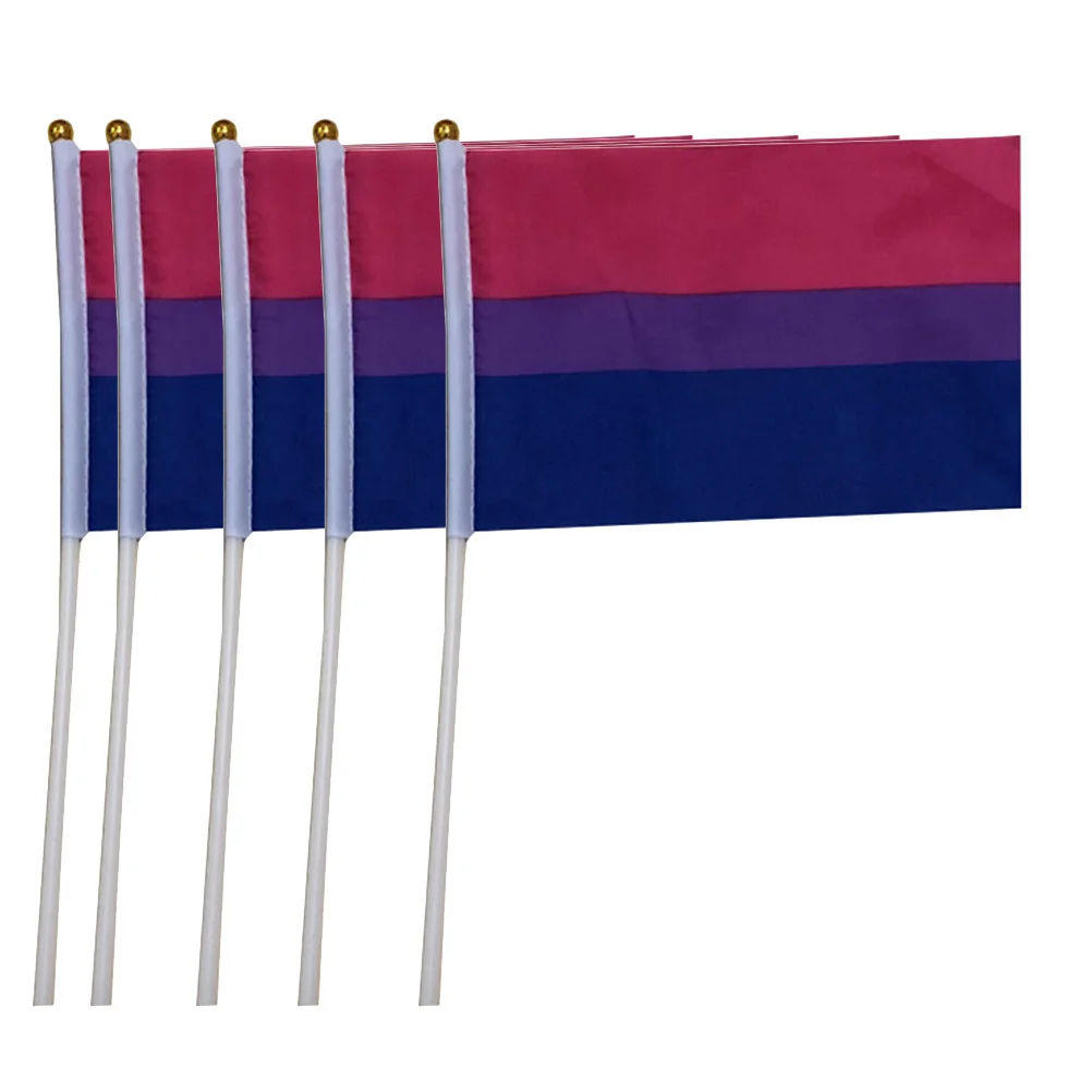 

50Pcs Hand Waving Flag Pride Polyester Fabric Bright Fade Resistant Mini Stick Party Decoration Parade Banner