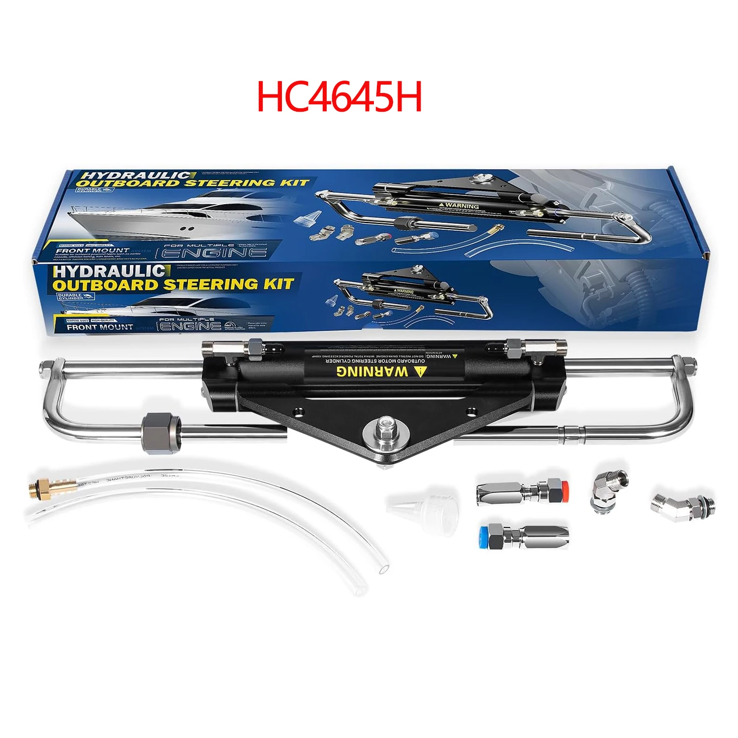 150HP Hydraulic Outboard Steering Cylinder Kit for Seastar HC4645H, Fits for Yamaha Single Outboard up to 150HP