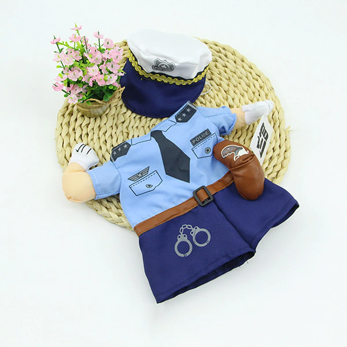 

Cat Clothes Police Costume Easy to Wear Creative Design Suitable for Jogging Walking Weekend Parties Pet Costume