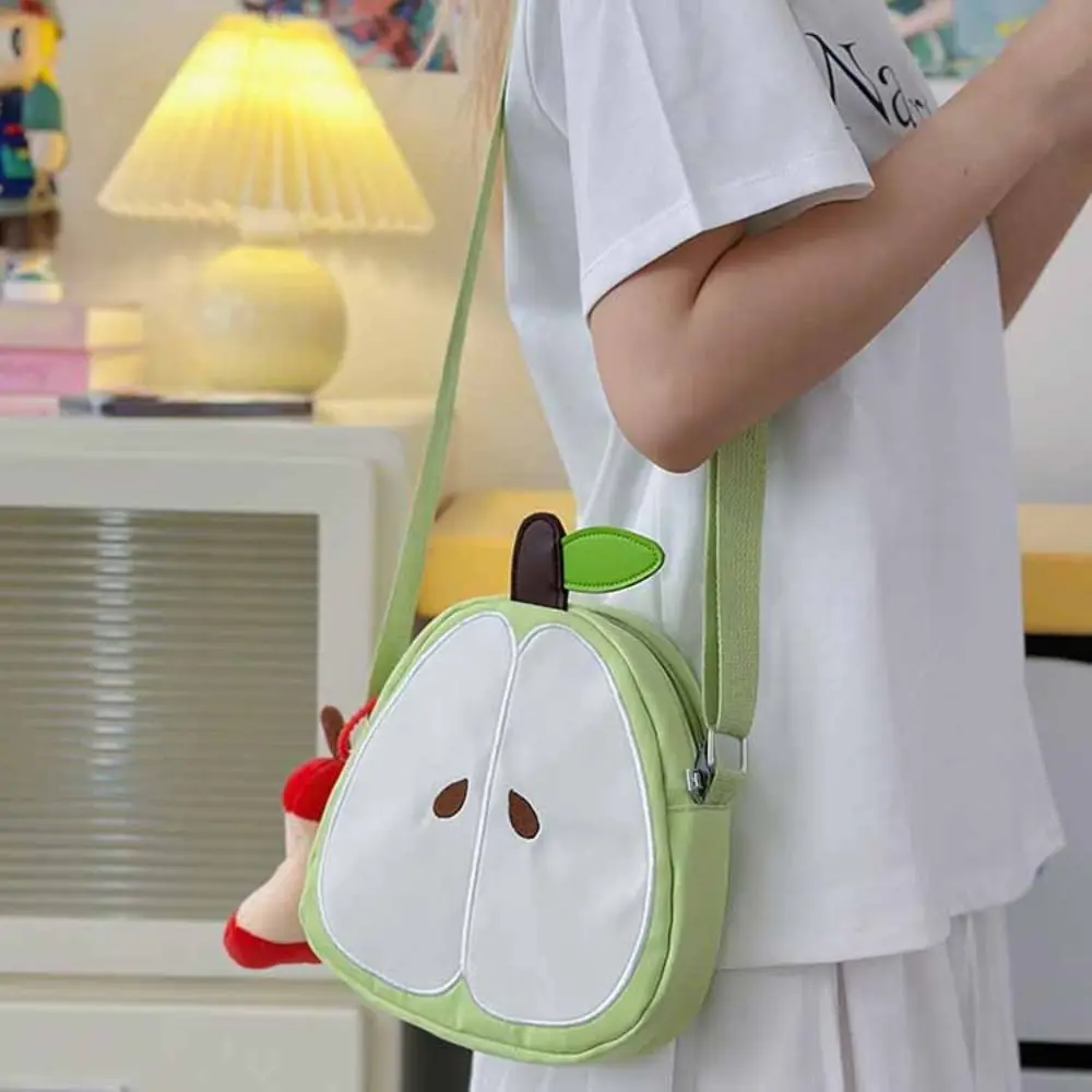 

All-match Message Bag Fruits Shape Crossbody Bag Harajuku Pear Funny Shoulder Bag Zipper Pouch Casual Mobile Phone Pack Daily