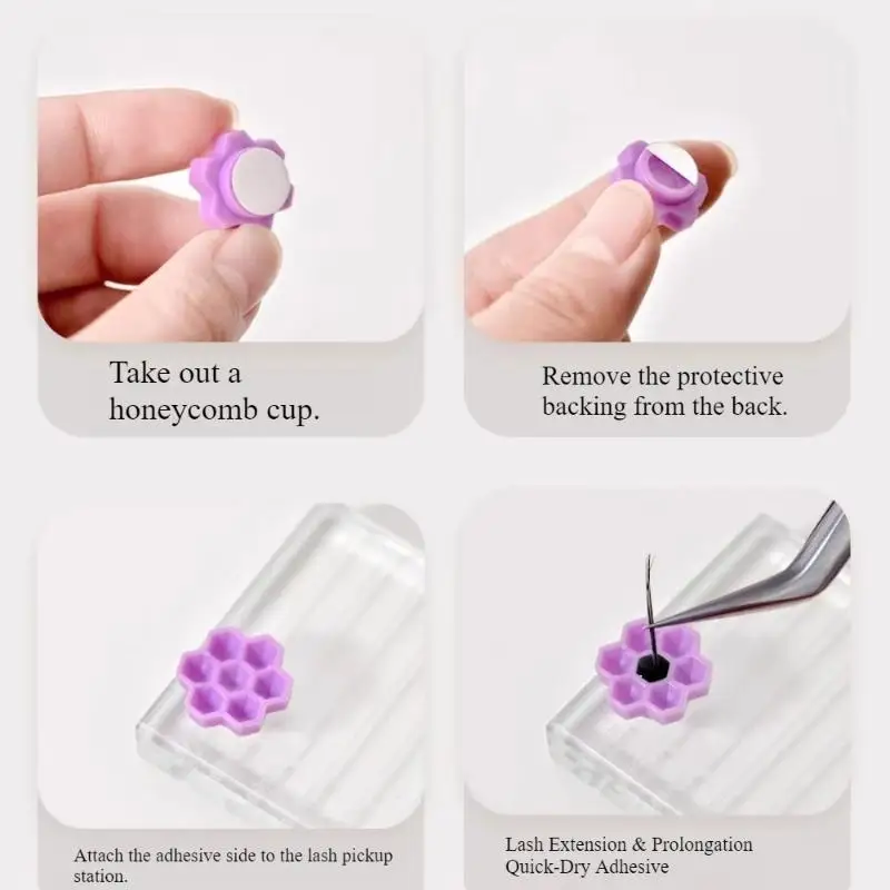 120Pcs Flower Shaped Lash Extension Glue Cups Self Adhesive Backing Tear Resistant for Beginner Lash Training Use