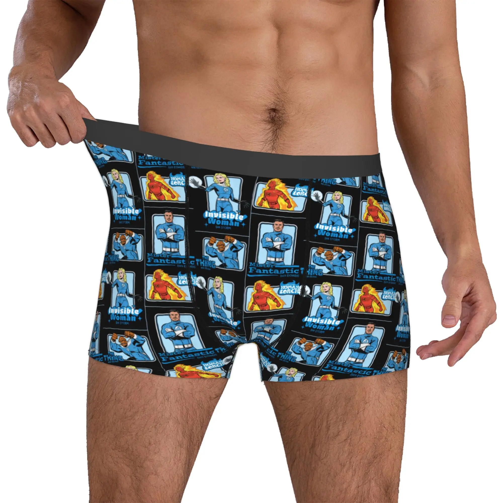 

Custom Novelty F-Fantastic Four Boxers Shorts Panties Men's Underpants Breathable Briefs Underwear