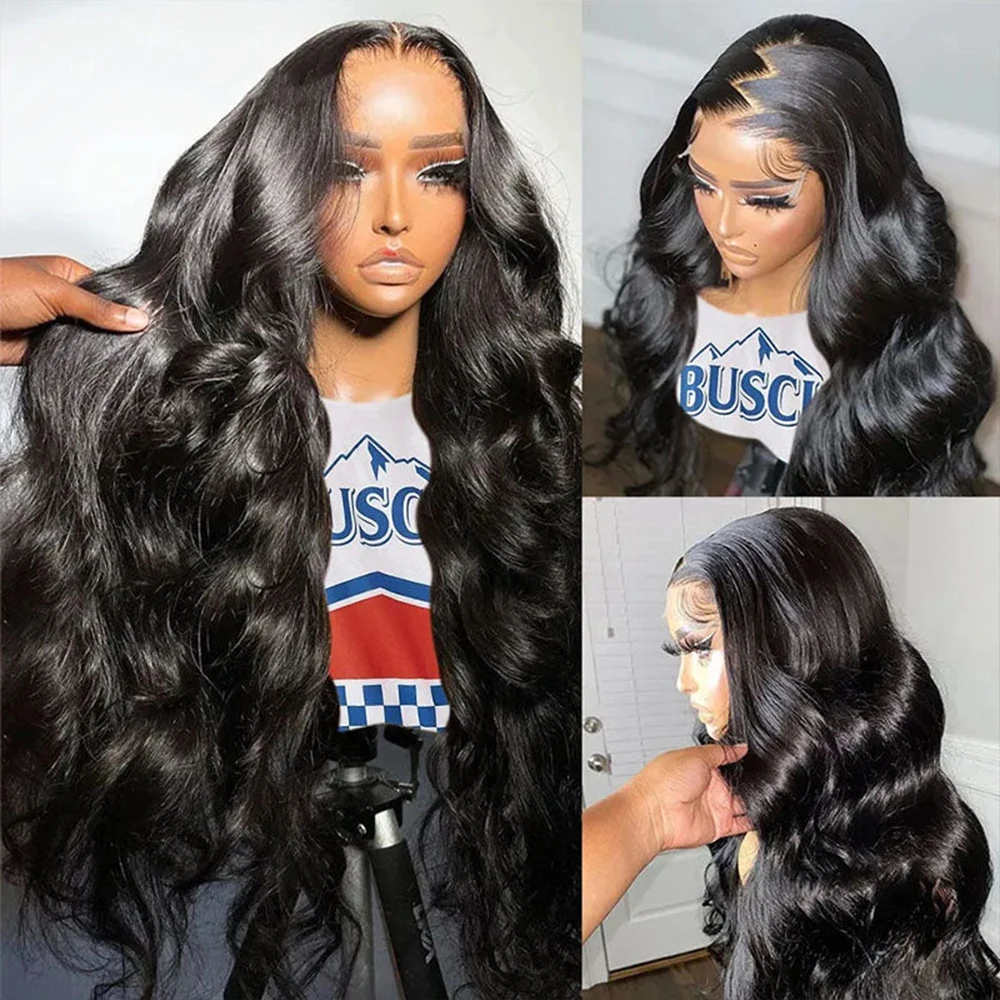 300% Density Body Wave Human Hair Wigs For Women 13x4 Hd Transparent Lace Frontal Pre-Plucked 4x4 Closure Indian Remy Hair Wig