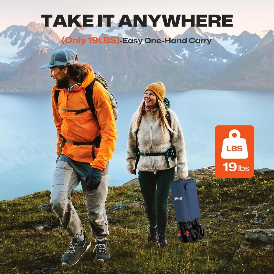 Zusammenklappbarer Wagen mit Rädern für Outdoor-Camping, Sport, Garten und Lebensmitteleinkäufe, 180 l, faltbarer Hochleistungswagen mit L