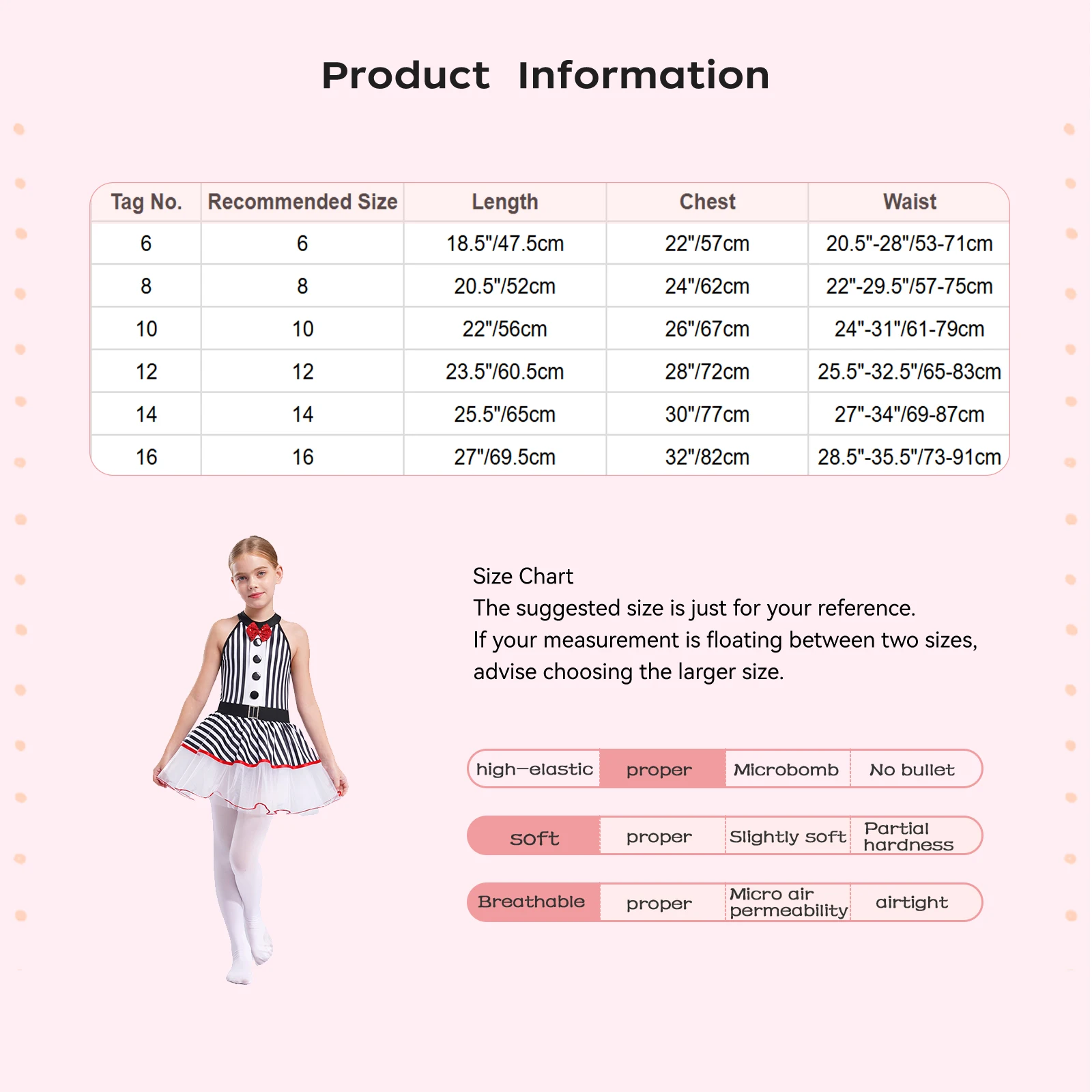 أطفال بنات السيرك Ringmaster ازياء مخطط رداء رقص الباليه فستان الرسن مطرزة Bowknot توتو الجمباز تجريب Dancewear