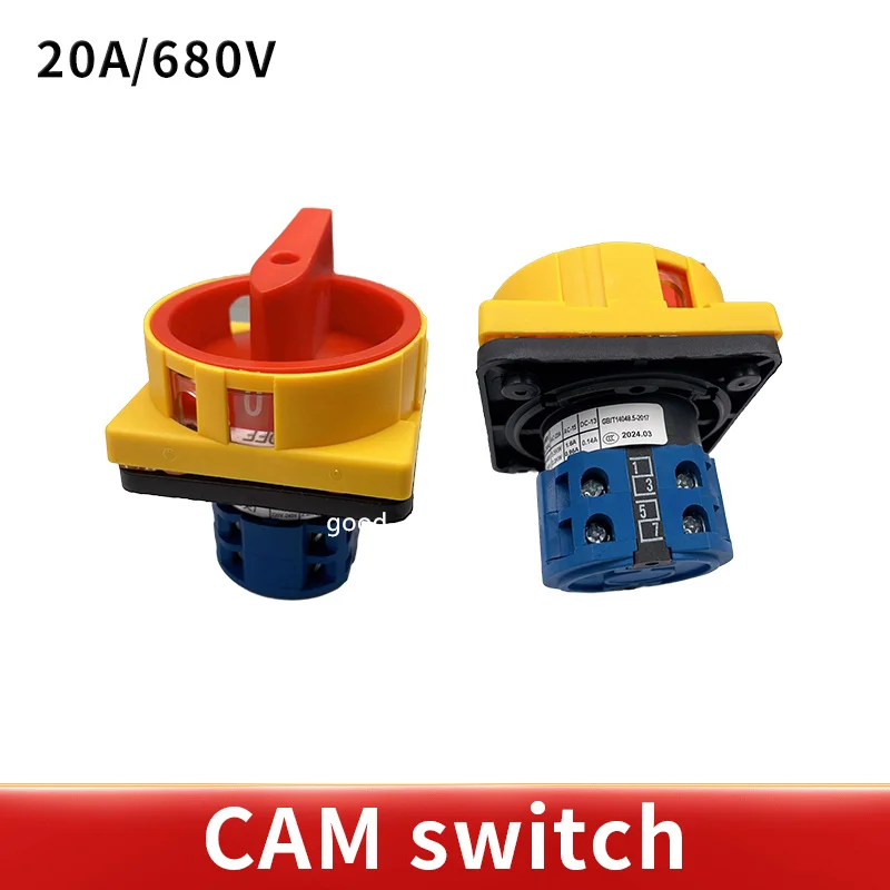 Free shipping 1pcs LW26-20/2GS 690V 20A OFF-ON 2 position 4 Poles 8 terminals  Padlock Rotary Cam Switch main switch