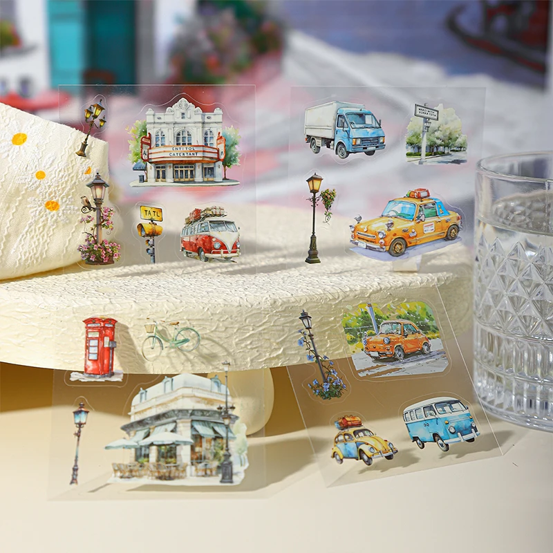 مجلة GO 45 قطعة حديقة في نهاية المدينة ملصقات للبطاقات الحرفية صنع المجلات سكرابوكينغ ديكور المناظر الطبيعية الشارات #4