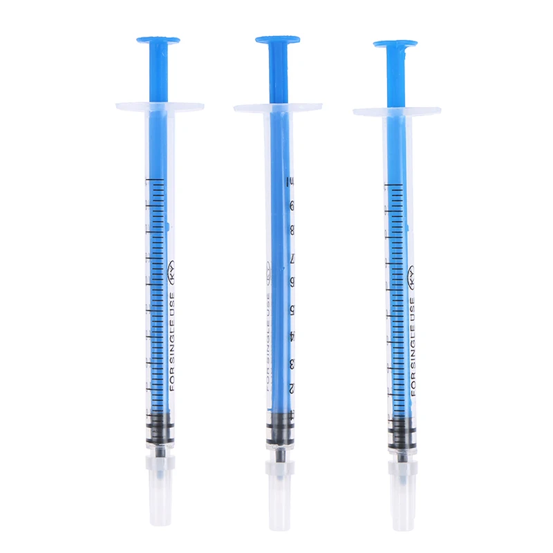 10pcs 1ml Plastic Hydroponics Analyze Disposable Measuring Nutrient Syringe For Glue Applicator High Quality