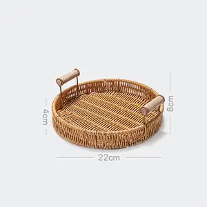 1 adet kolu, rattan kolu, depolama sepeti, ekmek, aperatif, meyve tepsisi, yuvarlak piknik dokuma depolama sepeti En çok satılan 12 sepet ekmek rattan-no. 1