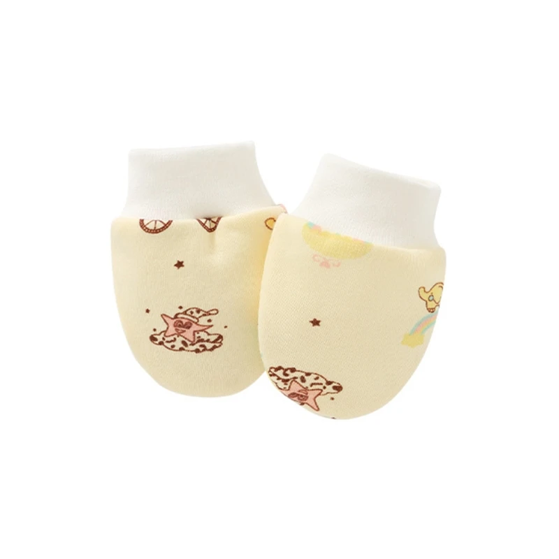 

Q0KB 1 Pair Baby Anti Scratching Soft Cotton Gloves Newborn for Protection Face Scratch Hands Gloves Solid Color No Scratch M