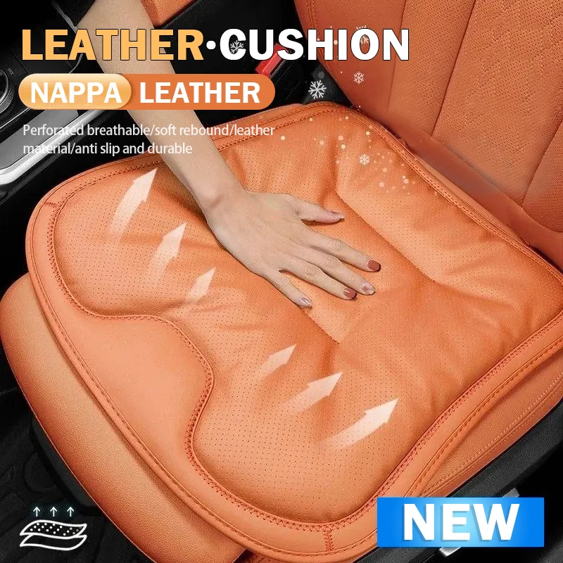 

New Breathable Car Seat Cover Nappa Leather Seat Cushion Covers Universal Auto Interior Seats Protection Pad Mat Four Seasons