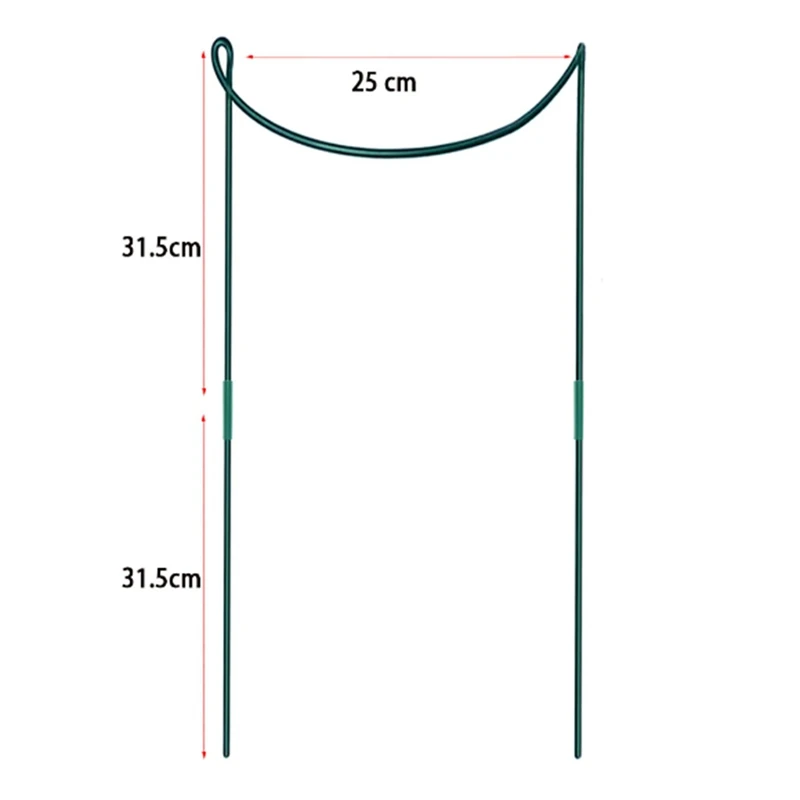 Imagem -06 - Estacas de Suporte de Planta Grande Arco Meia Rodada Aros de Flores Suportes de Jardim de Metal Forte 60cm