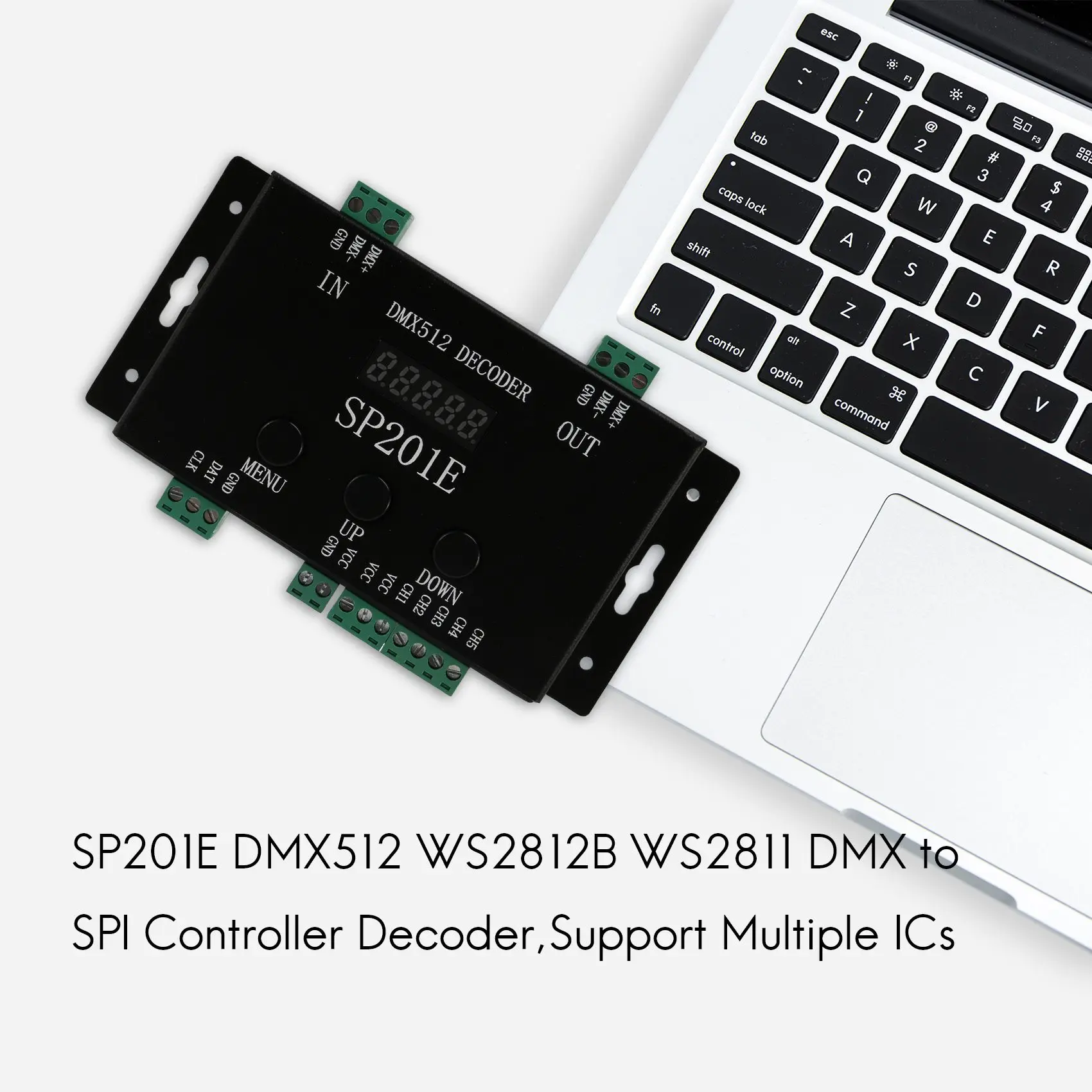 A75Q-SP201E DMX512 WS2812B WS2811 DMX To SPI Controller Decoder,Support Multiple Ics