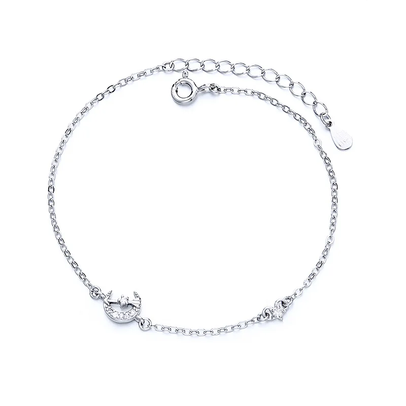 

Simple Ins Moon Design Gift Jewelry Female Rose Gold 925 Sterling Silver Zircon Bracelet