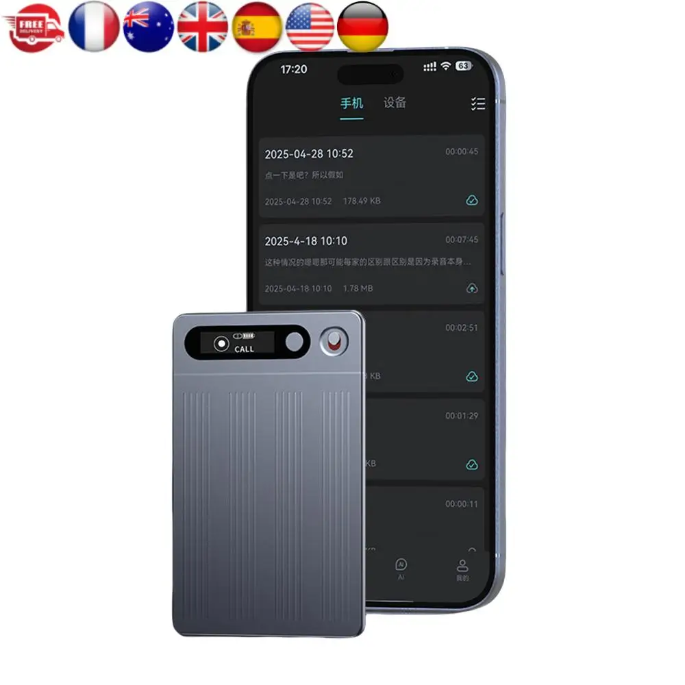 

64G AI Voice Recorder Transcribe & Summarize Audio Recorder Support 134 Languages Language Translation Device for Meetings/Calls