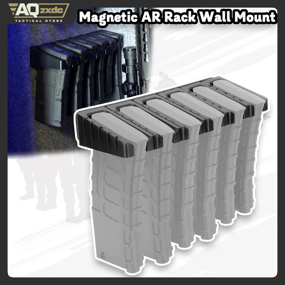 

AQzxdc Magnetic AR Rack Wall Mount, AR Mag Holder for 5.56 .223 Magazine, Wall Magazine Display, Magnet AR Mag Storage Organizer